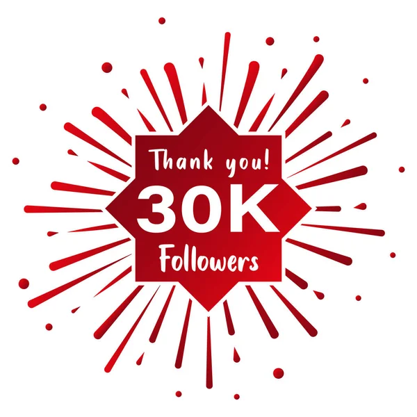 Thank You 000 Followers Social Media Concept 30K Followers Celebration — Vector de stock
