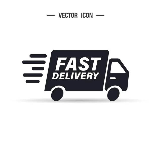 Fast Shipping Delivery Truck Icon Editable Stroke Vector Illustration Isolated — Stockvektor