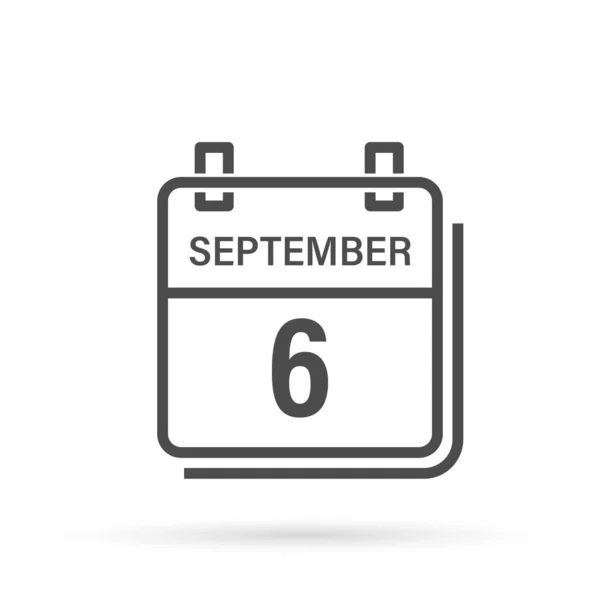 Σεπτεμβρίου Ημερολόγιο Εικόνα Σκιά Μέρα Μήνας Επίπεδη Διανυσματική Απεικόνιση — Διανυσματικό Αρχείο