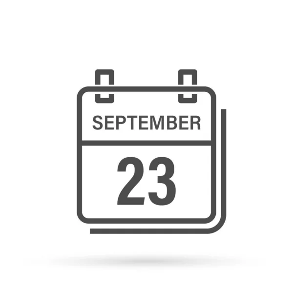 Septembre Icône Calendrier Avec Ombre Jour Mois Illustration Vectorielle Plate — Image vectorielle