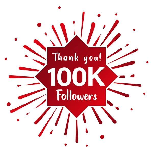 Thank You 100 000 Followers Social Media Concept 100K Followers — Vector de stock