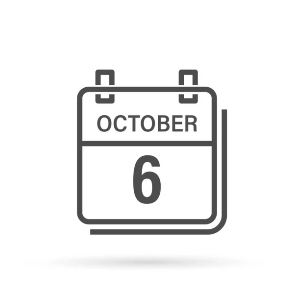 Εικόνα Ημερολογίου Σκιά Οκτωβρίου Μέρα Μήνας Επίπεδη Διανυσματική Απεικόνιση — Διανυσματικό Αρχείο