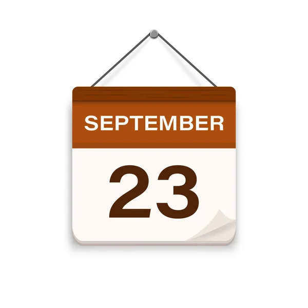 September Kalender Icoon Met Schaduw Dag Maand Platte Vectorillustratie — Stockvector