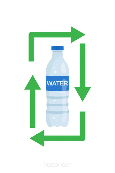 Botella Mascota Reciclada Concepto Conservación Ecológica Reutilizable Ilustración Vectorial Aislada — Archivo Imágenes Vectoriales