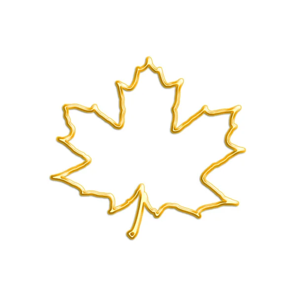 白地に金のカエデの葉 — ストック写真