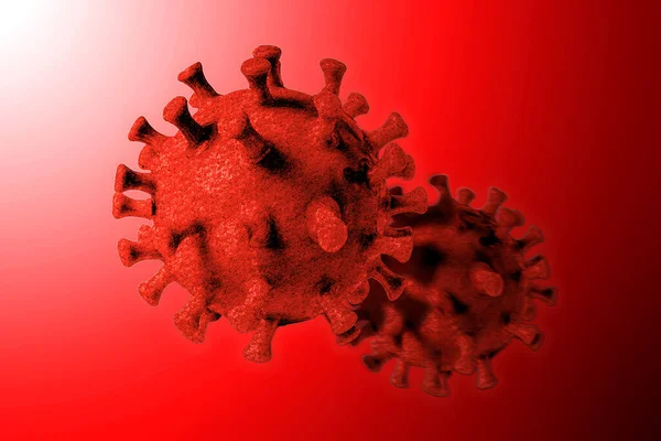 Coronavirus COVID-19 unter dem Mikroskop. 3D-Illustration — Stockfoto