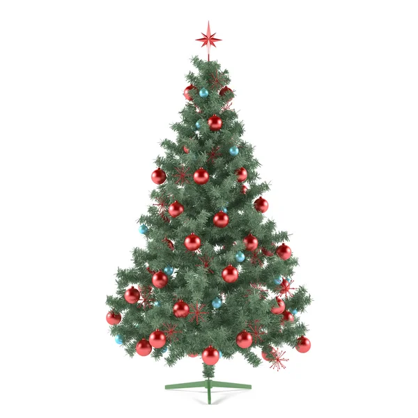 Árvore de Natal decorada com brinquedos — Fotografia de Stock