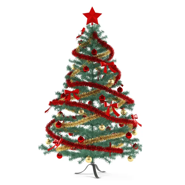 Árvore de Natal decorada com brinquedos — Fotografia de Stock