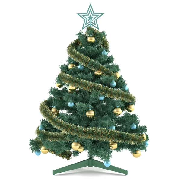 Рождественская елка украшена игрушками — стоковое фото