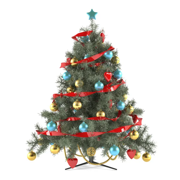 Oyuncaklar ile süslenmiş Noel ağacı — Stok fotoğraf