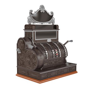 eski vintage bakır izole yazarkasa