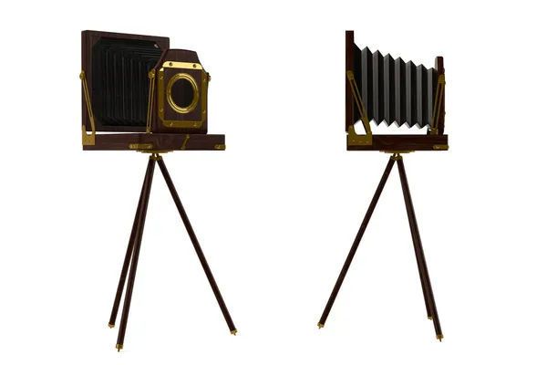 Old vintage camera on the tripod — Stock Photo, Image