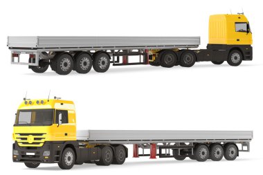 Hard truck aluminum cargo trailer. clipart