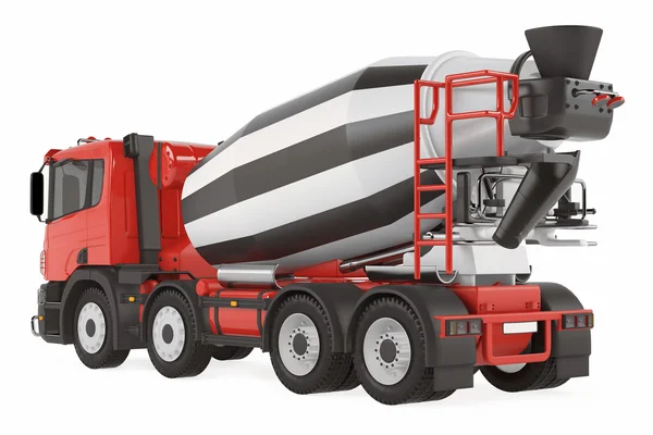 Misturador de cimento caminhão de volta isolado — Fotografia de Stock
