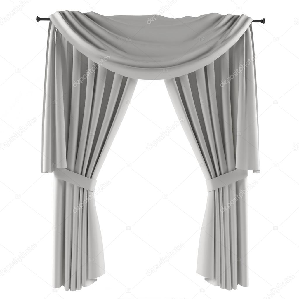 White grey curtain