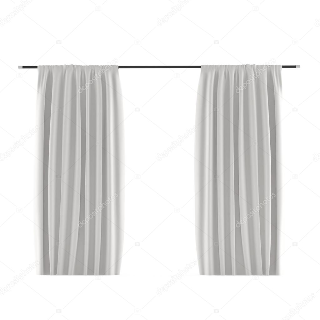 White grey curtain