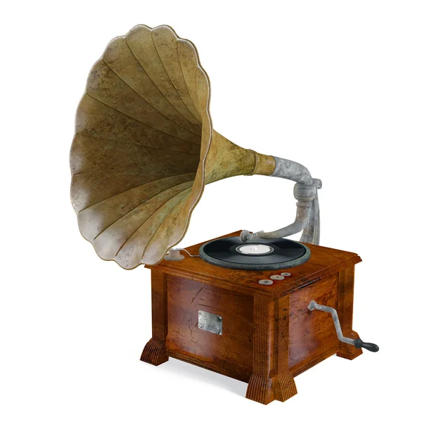 Vintage gramophone isolated. — Stock Photo, Image