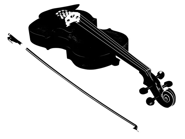 Violin silhuetter isolerade — Stockfoto