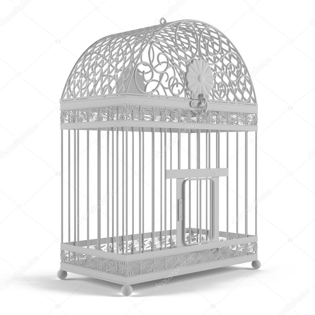 Vintage bird cage isolated