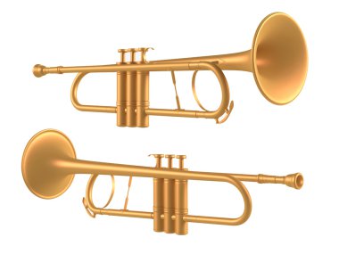 izole trombon. birden çok görünüm açıları