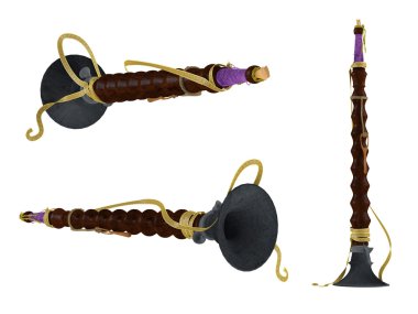 Indian shehnai. Multiple angles of view clipart