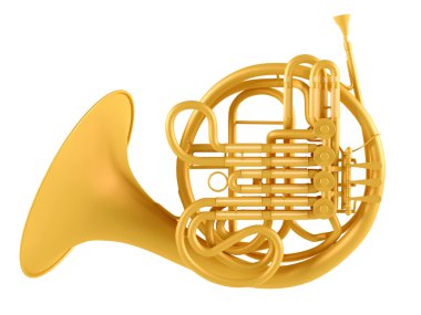 Çift Kişilik Fransız kornosu izole