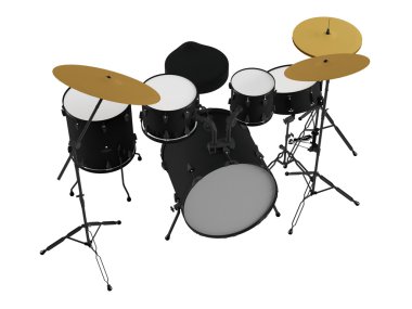 izole davul. siyah drum kit.