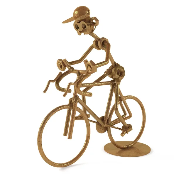 技术艺术自行车小雕像 — 图库照片