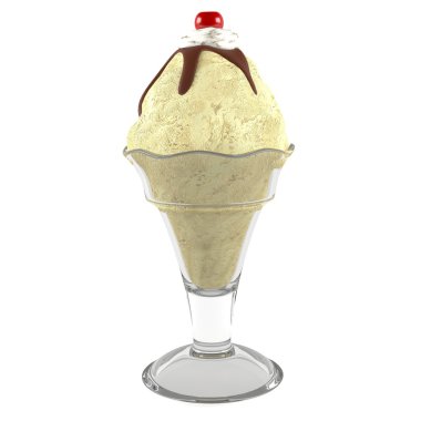 Beyaz vanilyalı dondurma