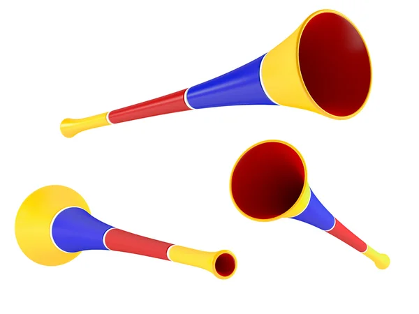 Colored party horn. Multiple angles of view — Stock Photo, Image