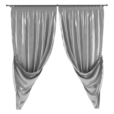 beyaz gri perde izole