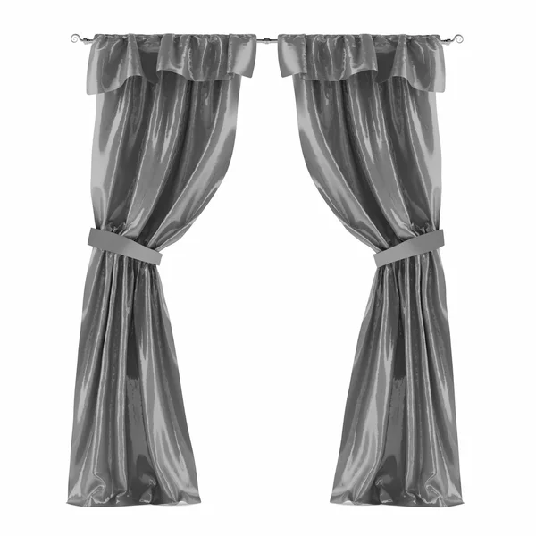 White grey curtain isolated — Stock Photo, Image