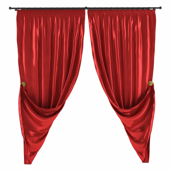 Red curtain isolated — Stock Photo, Image