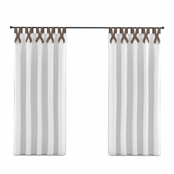 White grey curtain isolated — Stock Photo, Image