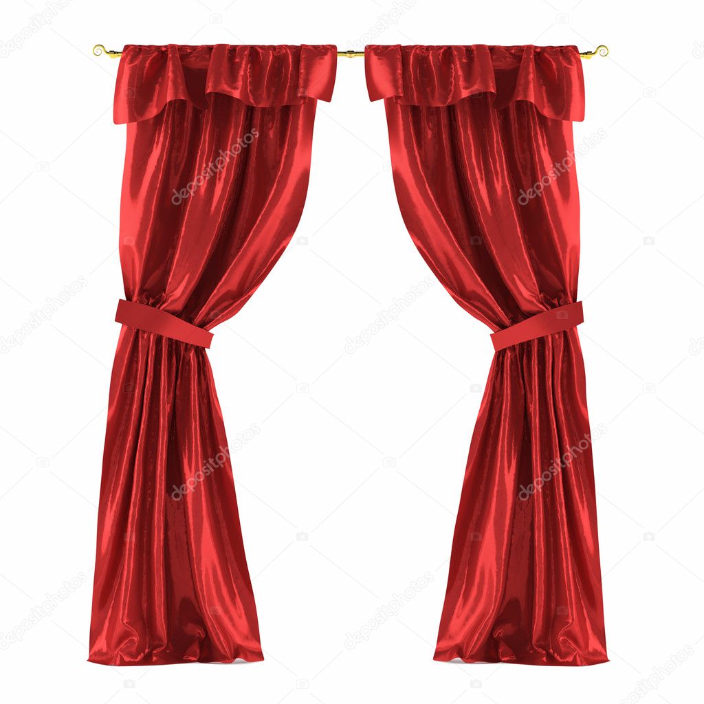 Red curtain isolated