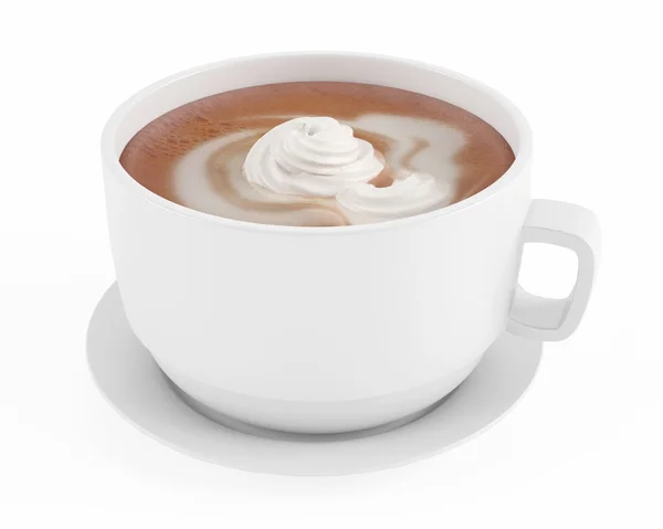 Kopp kaffe latte med grädde — Stockfoto