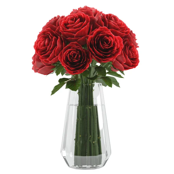 Flowerpot. A bouquet of red roses Stock Photo