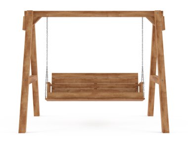 Wooden swing isolated clipart