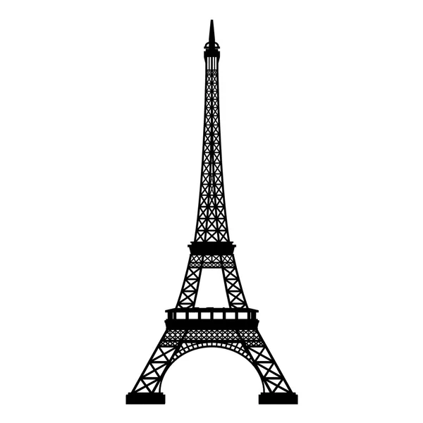 Eiffel tower främre silhuett isolerade — Stockfoto