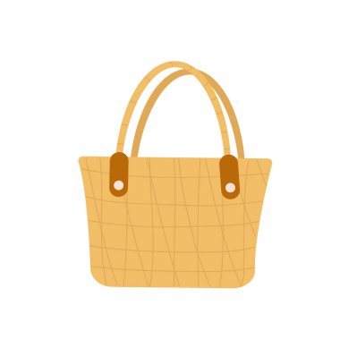 Plaj çantası, yaz güzelliği aksesuarı, moda kadını için şık bir kadın çantası.