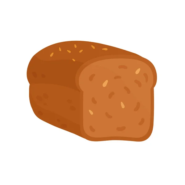 Hoja de pan integral, producto de panadería, pan sano de cereal marrón cortado por la mitad — Vector de stock