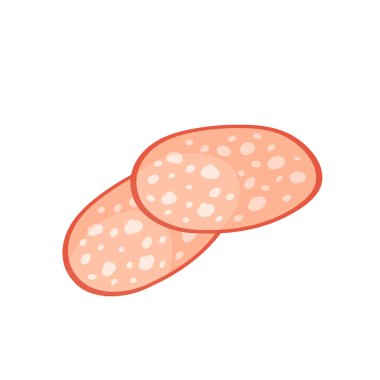 Sandviç için dilimlenmiş salam sosisi, kasap dükkanının et ürünleri.