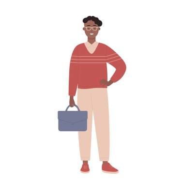 Evrak çantalı bir iş adamı, beyaz tenli bir iş adamı.