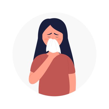 Hasta kız burnunu mendile sümkürdü.