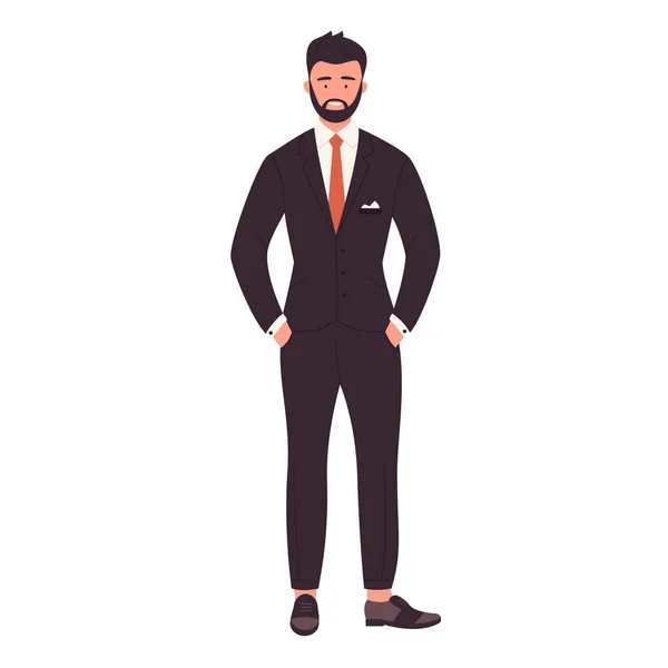 Stilvoller junger Geschäftsmann im eleganten Anzug — Stockvektor