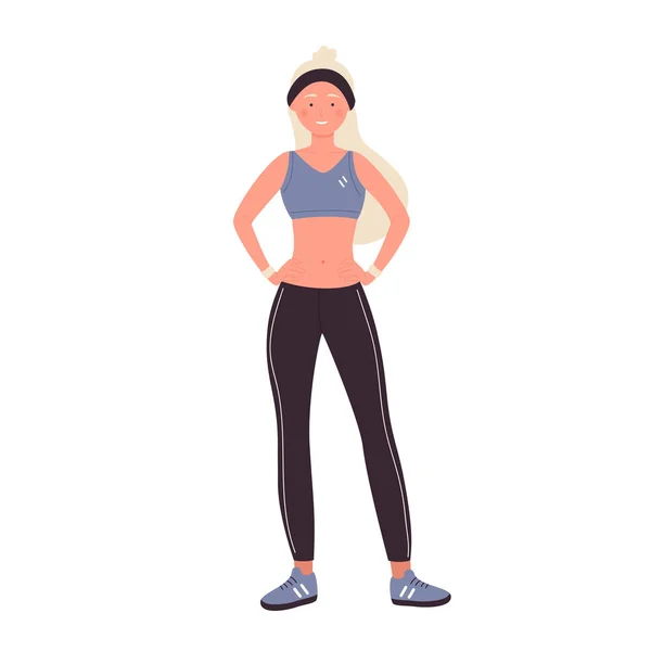 Blondýnka žena fitness trenér v perfektní sportovní kondici — Stockový vektor