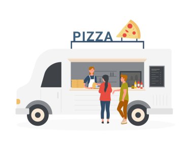 Pizza dükkanından fast food almak.