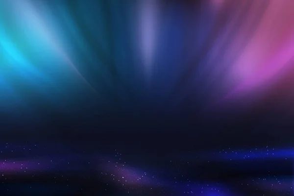 Fond abstrait magique, lignes de mouvement floues bleues et violettes et étoiles dans l'espace — Image vectorielle