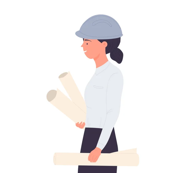 Female architect with safety helmet — Stockvektor