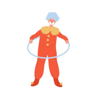 Çemberli komik palyaço sanatçısı